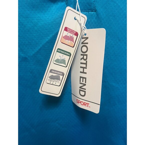 North End Sport Mens Electric Blue Polo Shirt L Moisture Wicking Antimicrobial - Picture 2 of 12